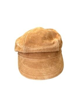 Understated Leather Tan Leather Newsboy Hat